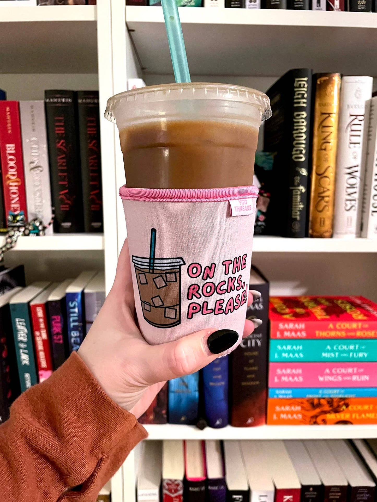Pink On the Rocks Iced Coffee Drink Sleeve - Small
